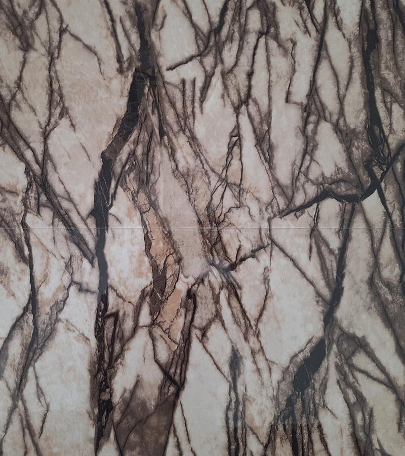 Декоративні самоклеючі панелі для стін мармур із чорними прожилками глянець вініл 600х300х2 мм Сірий (F46)