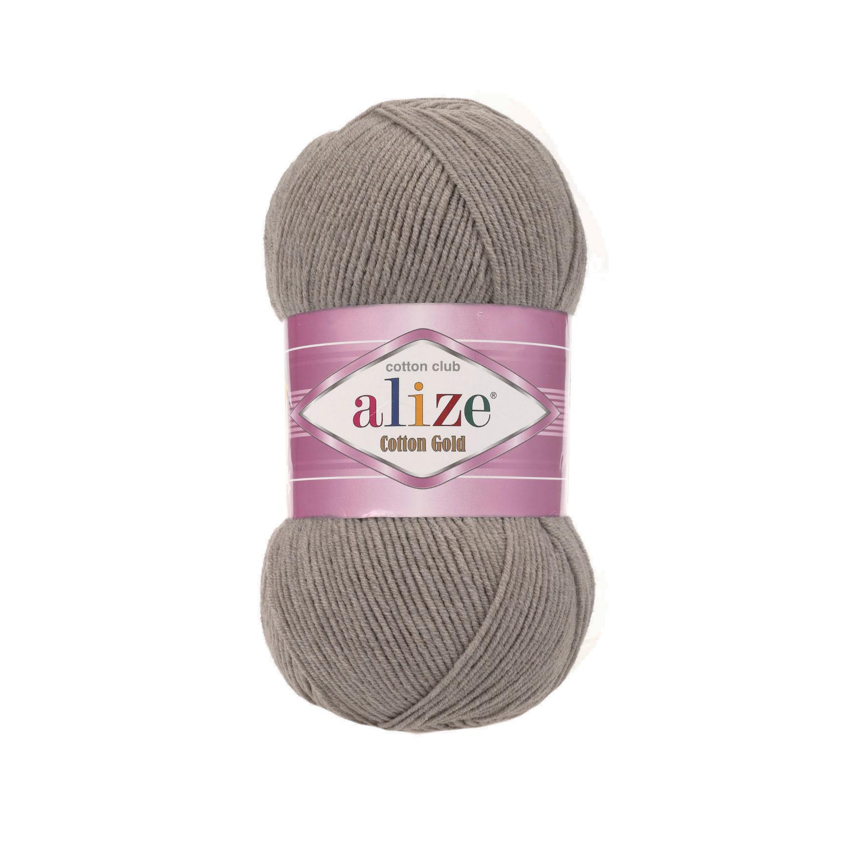 Пряжа Alize Cotton Gold 827 Серо-бежевый (6437)