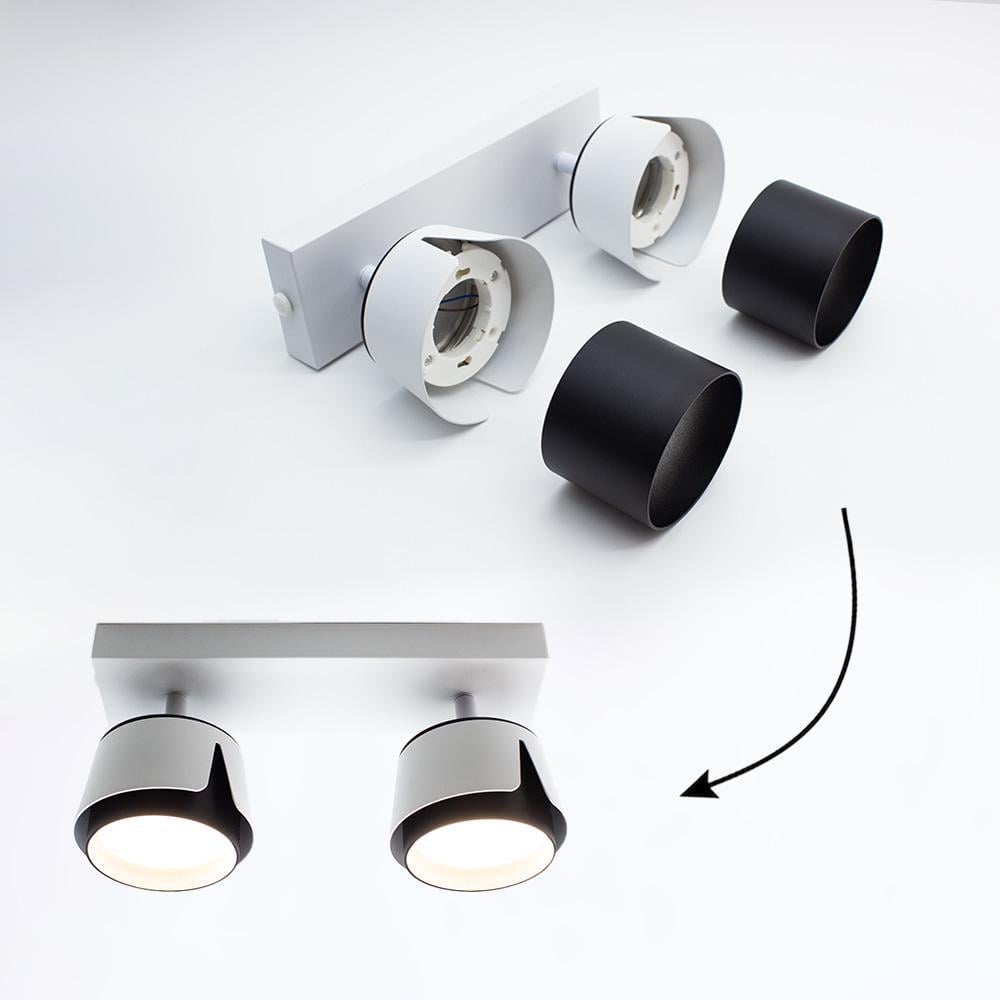 Світильник точковий ESLLSE TELA 2R DL GX53 270x100x135 мм Біло-чорний (10533) - фото 5 Світильник точковий ESLLSE TELA 2R DL GX53 270x100x135 мм Біло-чорний (10533) - фото 5