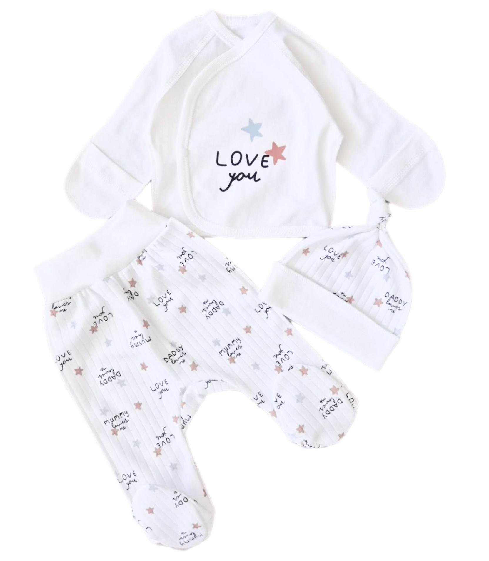 Комплект RoyalBaby Love You интерлок 3 ед. Молочный (143809-19264)