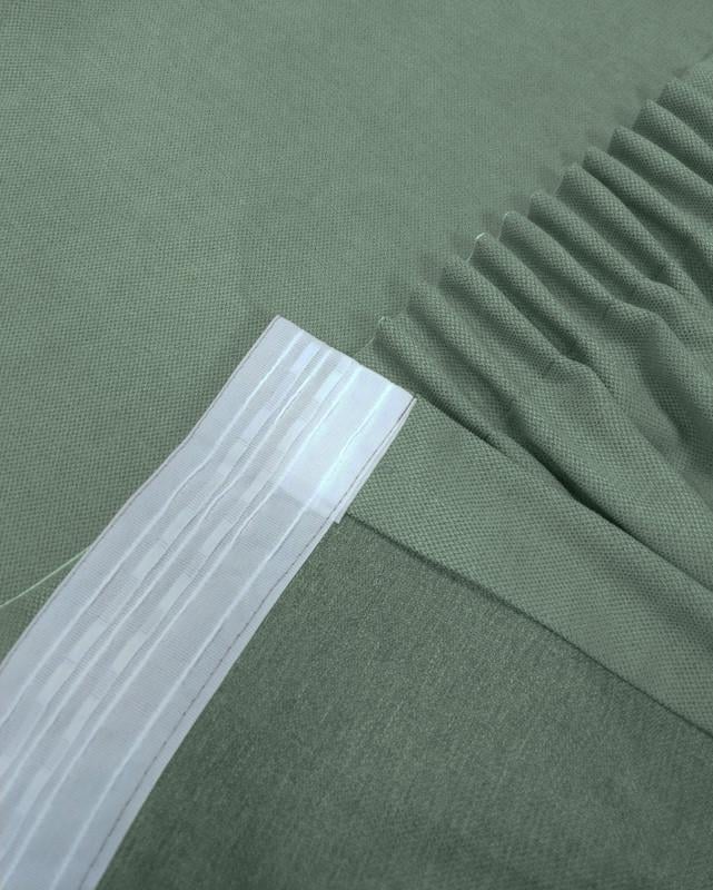 Комплект штор Lux Portiery CALIFORNIA мікровелюр подвійний 250x280 см 2 шт. Зелений (MD 1206) - фото 4