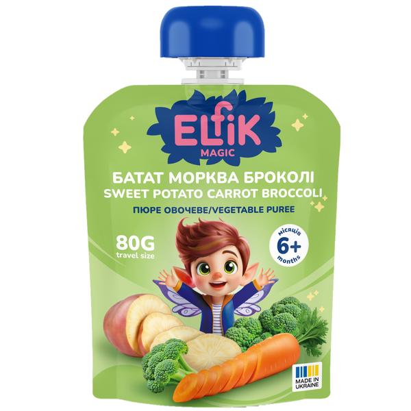 Пюре овочеве Elfik Magic Батат/Морква/Броколі 80 г (30099444)