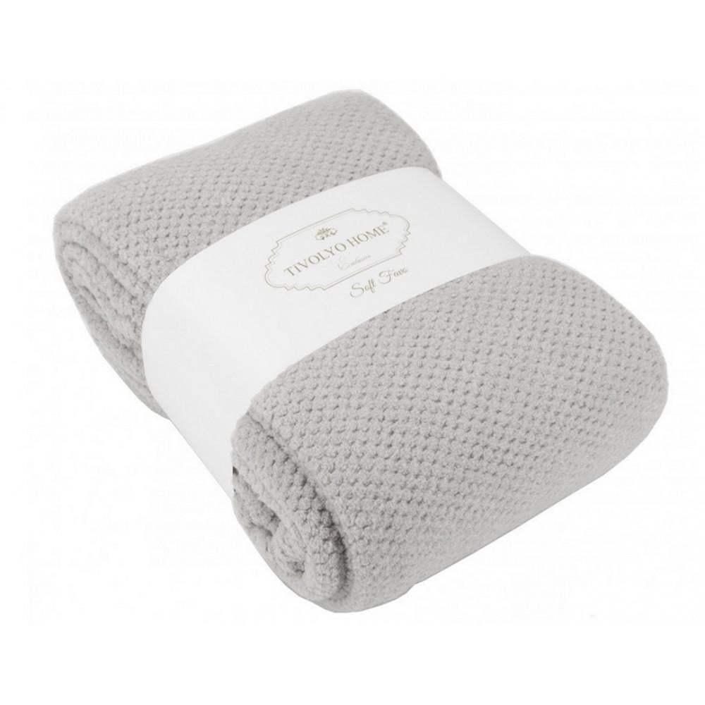 Плед Tivolyo Home Favo soft gri фліс 200х220 см (2000022279864) Плед Tivolyo Home Favo soft gri фліс 200х220 см (2000022279864)