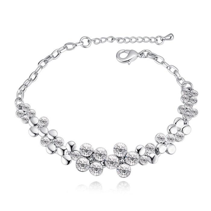 Браслет с кристаллами Сваровски 25063 Italina Белый;Прозрачный