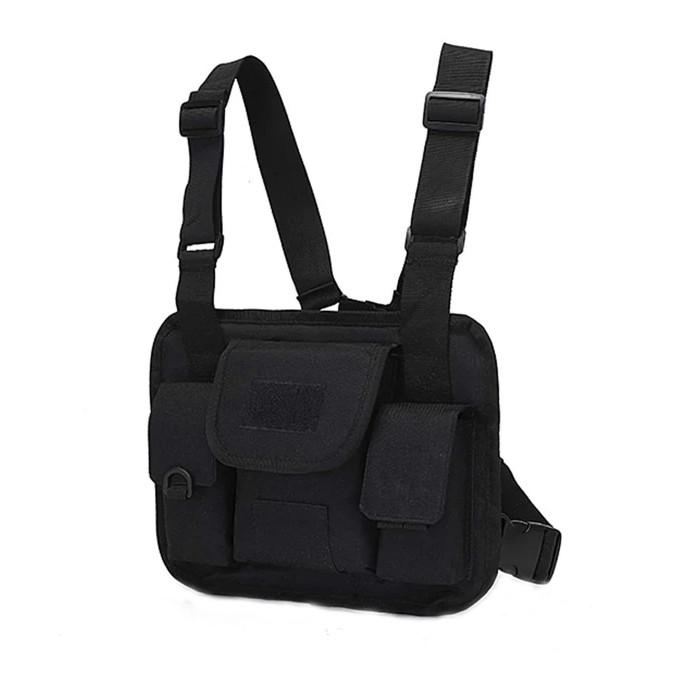 Cумка на плечо для велоспорта Tactical Chest Bag Black (019068)