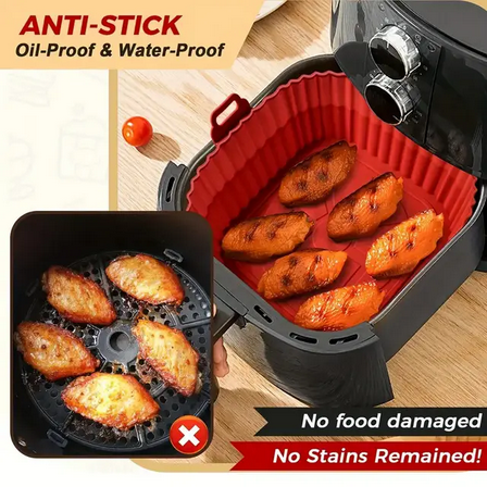 Форма силиконовая для аэрогрилей и аэрофритюрниц Красный (W-411) - фото 2 Форма силиконовая для аэрогрилей и аэрофритюрниц Красный (W-411) - фото 2