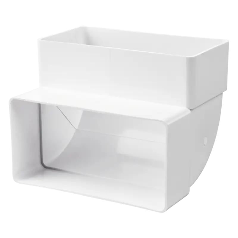 Коліно вертикальне Ventika 5252 ПВХ для плоских повітроводів 55х110 мм 90° Білий (26919132)