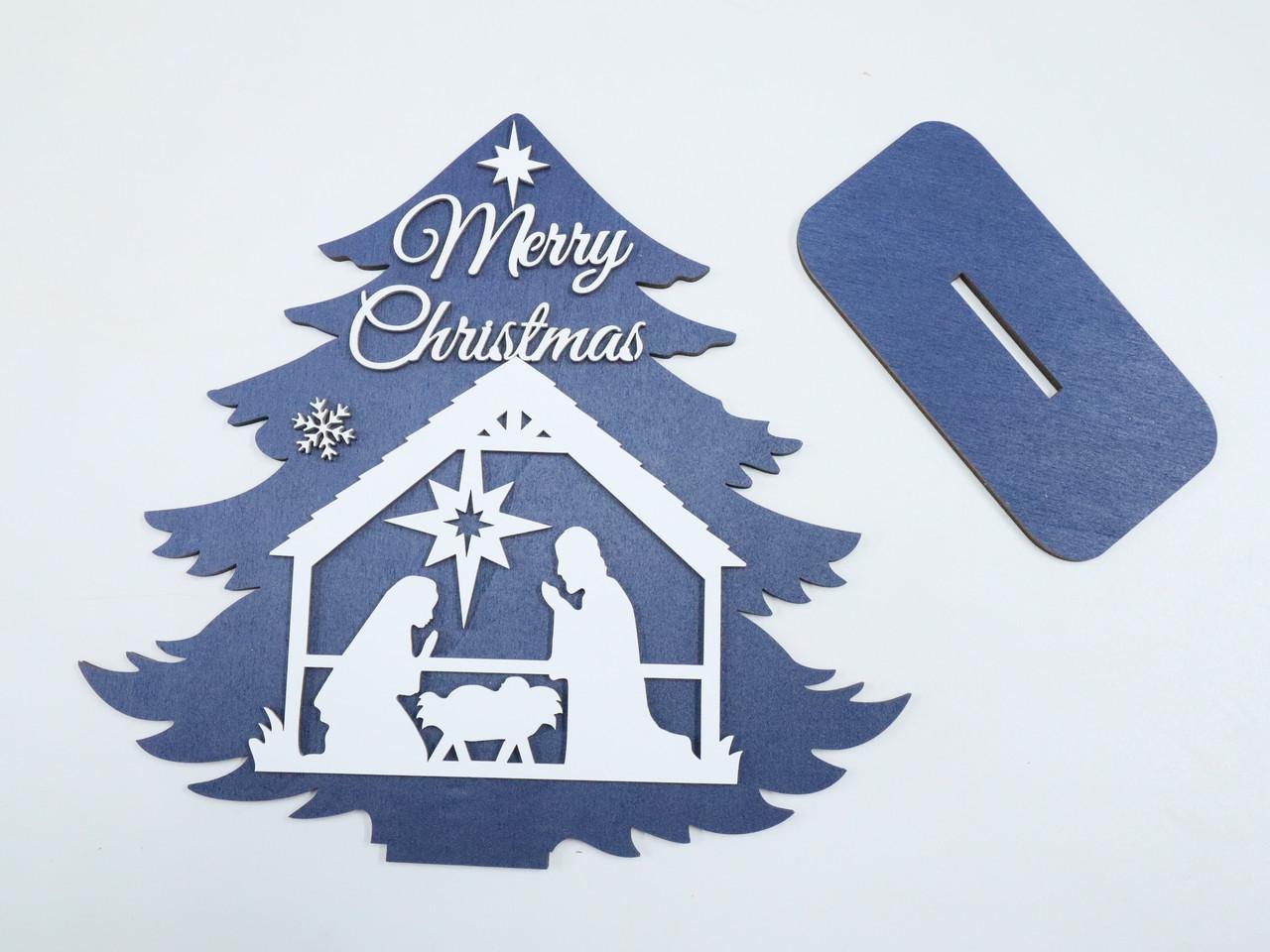 Новогодняя декорация Вертеп деревянная Синий (1313329917) - фото 4