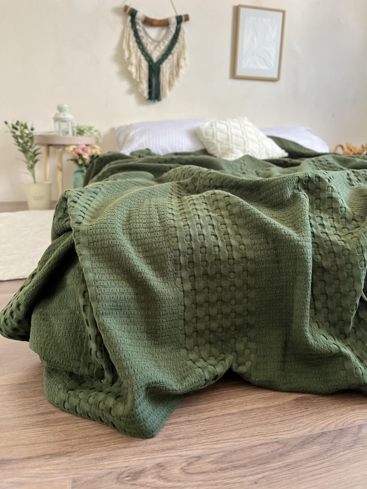 Покривало вафельне Марокко 140х200 см Зелений (18788762) - фото 4 Покривало вафельне Марокко 140х200 см Зелений (18788762) - фото 4