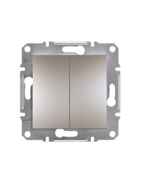 Переключатель проходной 2-клавишный Schneider Electric EPH0600169 Asfora пластик Бронзовый (10958685)