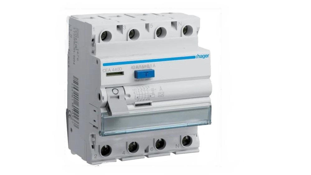 Устройство защитного отключения Hager 4P 6kA 40A 100mA CEA440D (37022792)