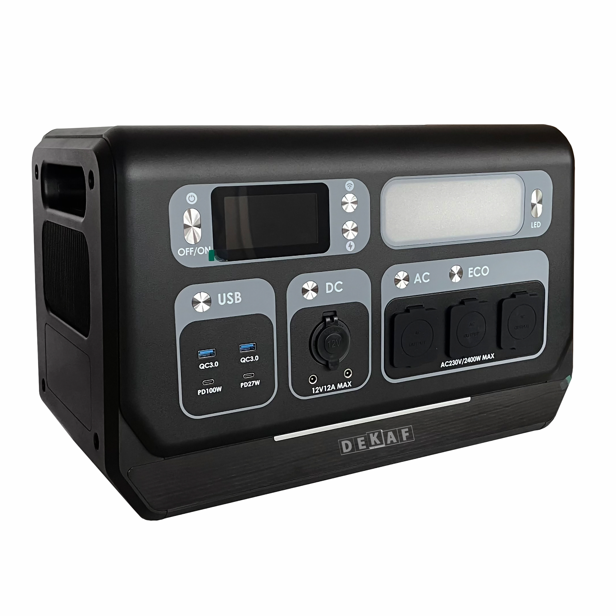 Зарядна станція портативна Dekaf 2400 Вт 2048 Вт/год (DKSGR-PP2400-3)