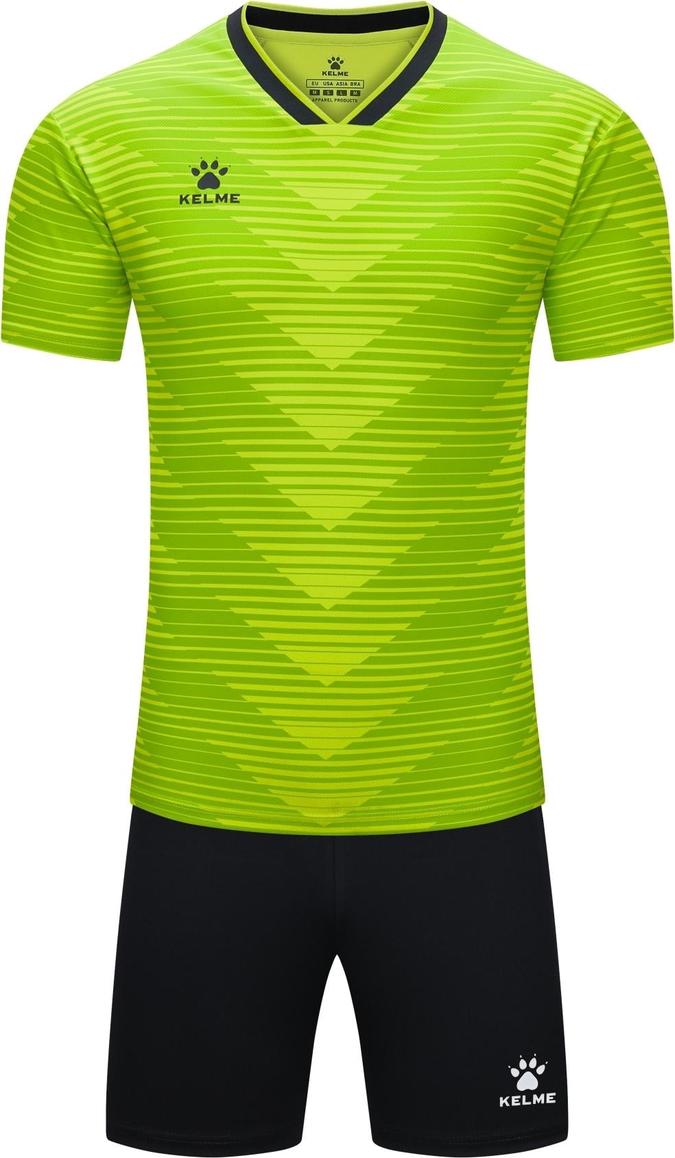 Комплект футбольной формы KELME RONDA S Салатово-черный (8451ZB1247.9702)