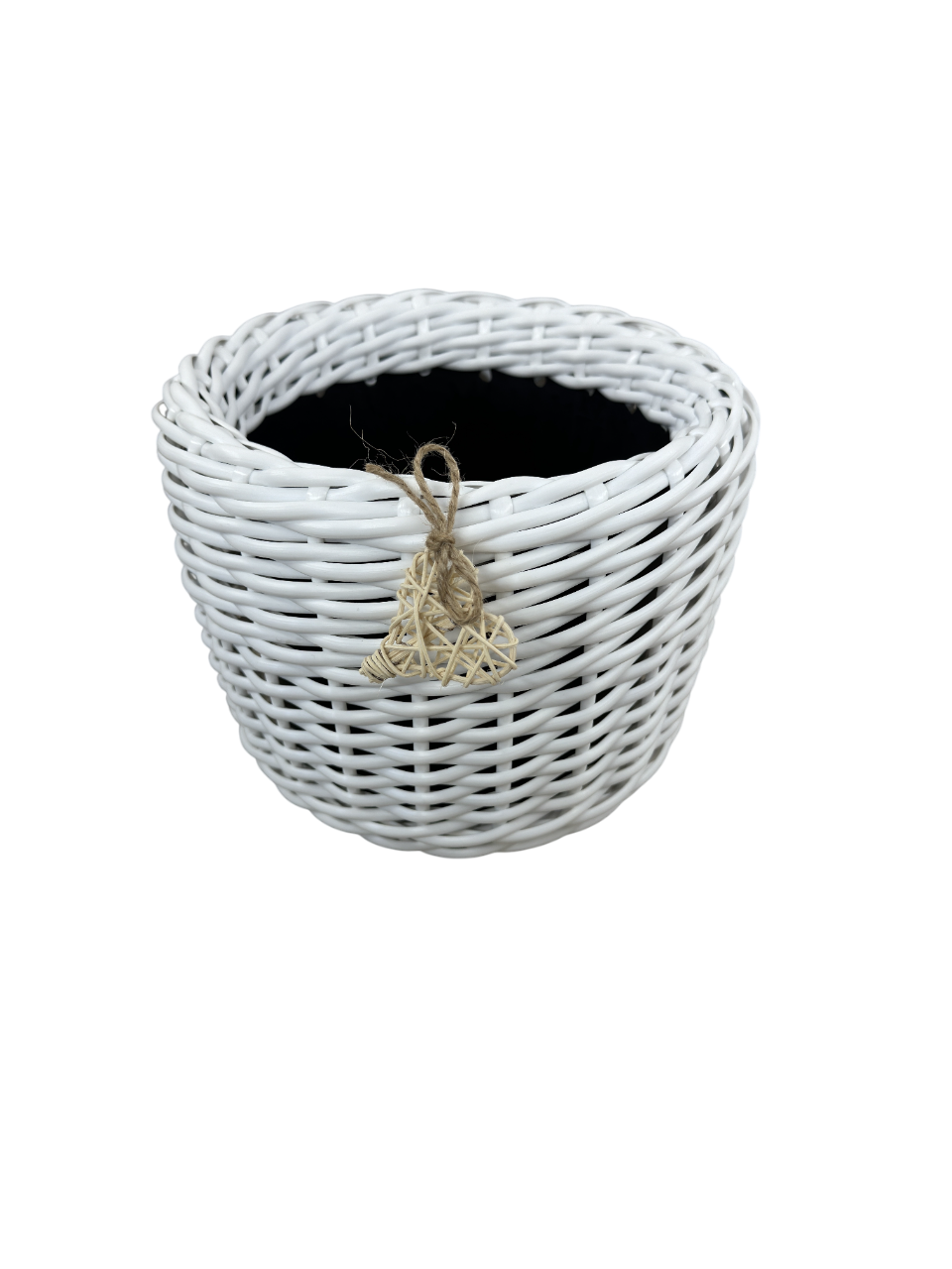 Кашпо из искусственного ротанга ручной работы 5 л Белый (32741) - фото 1