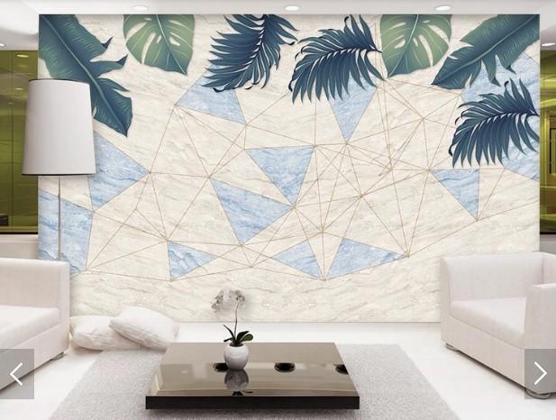 Фотошпалери флізелінові для спальні/зали/кухні Листя на абстракції