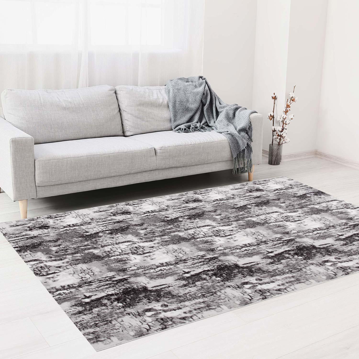 Ковер на силиконовой основе противоскользящий DAKARIA Soft Run 4081G 2x2 м Серый (00-00020237) - фото 4