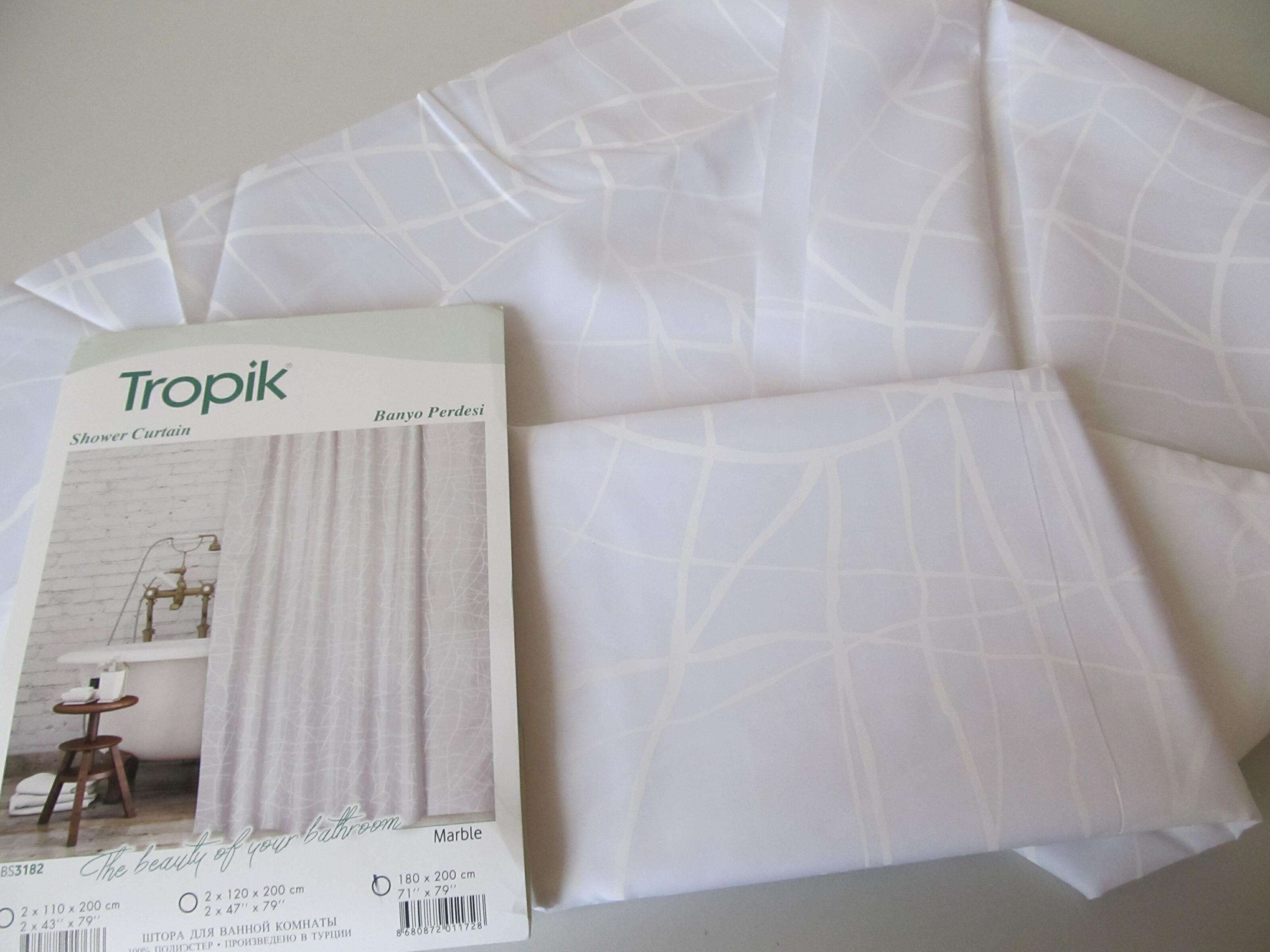 Штора для ванной Tropik Marble узкая 120x200 см (38100736) - фото 4