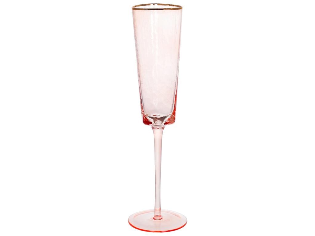 Келих для шампанського з золотим кантом iva Pink 160 мл (BDI-579-248)