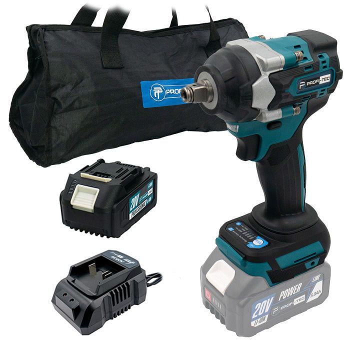 Гайковерт аккумуляторный PROFI-TEC 20V DTW500BL безщеточный ударный (007016)