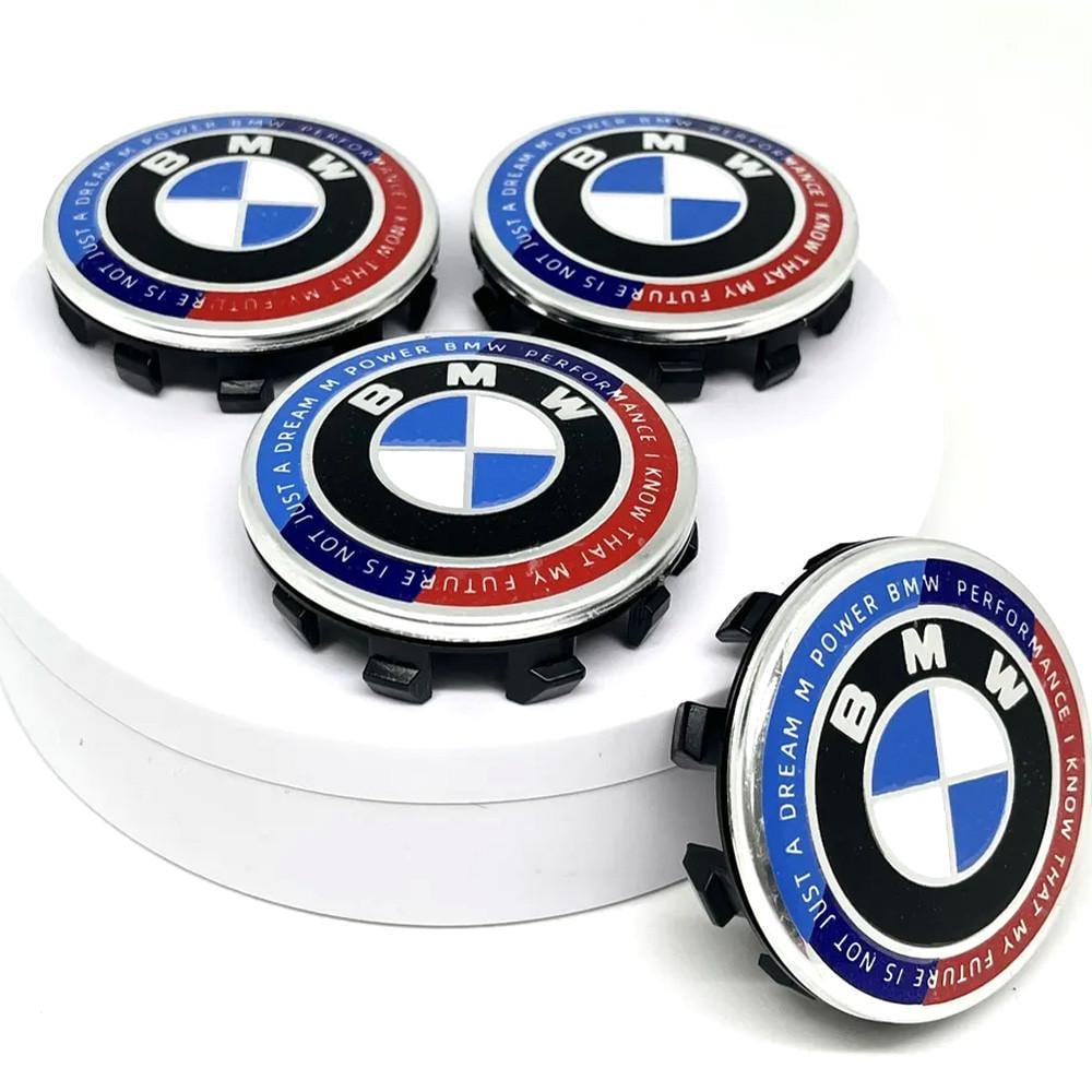 Заглушки ковпачки BMW Ювілейна 50 років для литих дисків 68 мм 4 шт. (L10133-FULL)