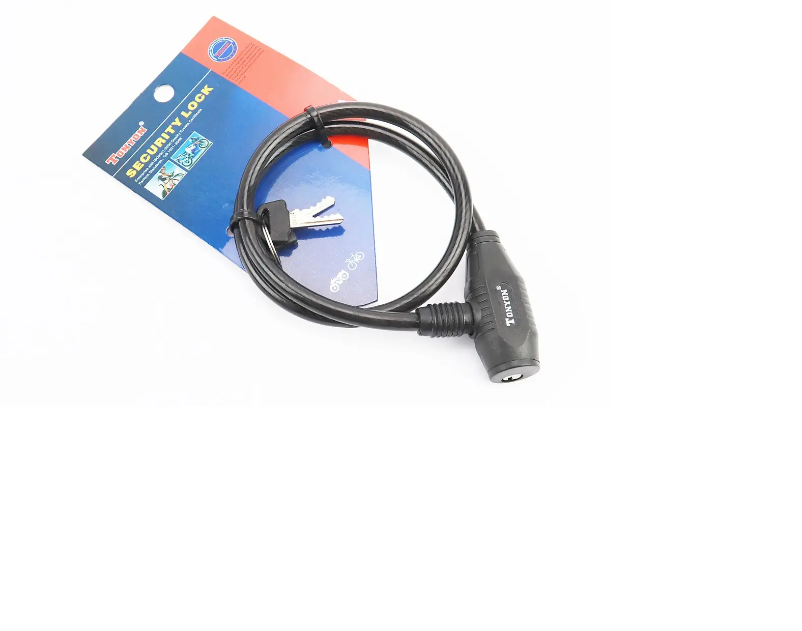 Замок противоугонный тросовый 650х8 мм под ключ TY414 (301634)