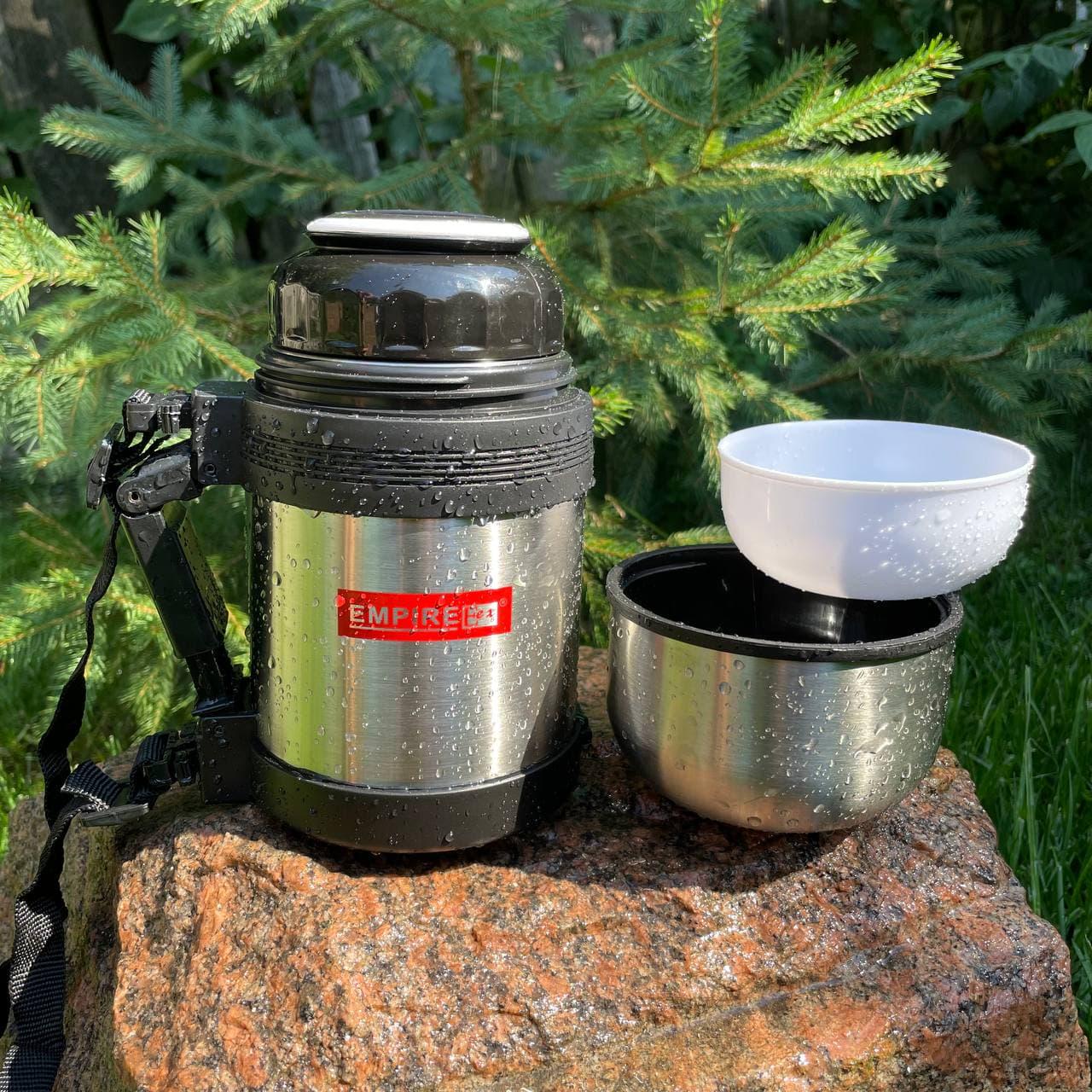 Термос туристичний для води та їжі нержавіюча сталь круглий 1000 мл - фото 7