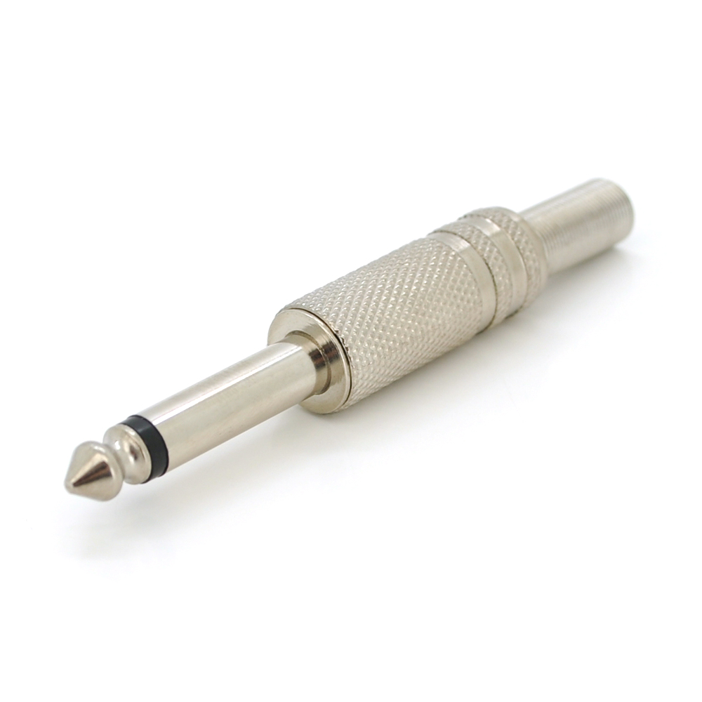 Разъем рифленый VOLTRONIC GOLD с пружиной 6,3 мм моно Серый (YUT_V2275)