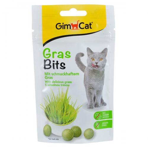 Ласощі GimCat GrasBits для котів таблетки з травою 65 шт. 40 г