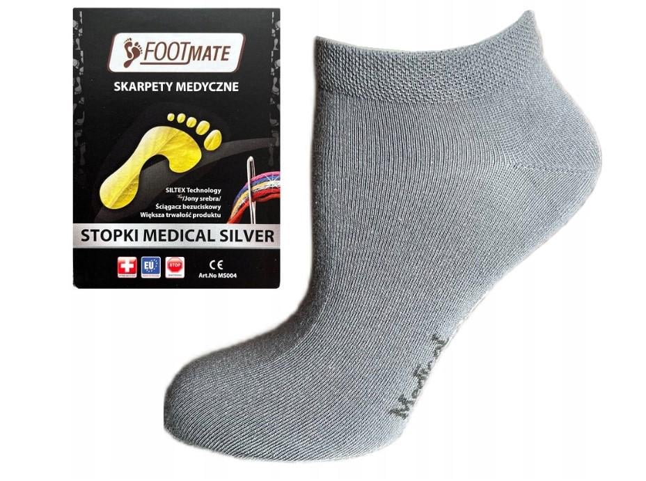 Шкарпетки діабетичні зі сріблом Footmate Medical Silver низькі L р. 42/44 Сірий (MS004_G4244)