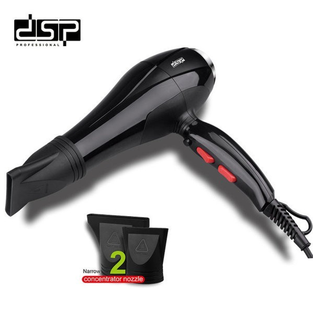 Фен DSP 30102 Pro с регуляцией скорости и температуры 2 насадки Черный (-136333867) - фото 3 Фен DSP 30102 Pro с регуляцией скорости и температуры 2 насадки Черный (-136333867) - фото 3
