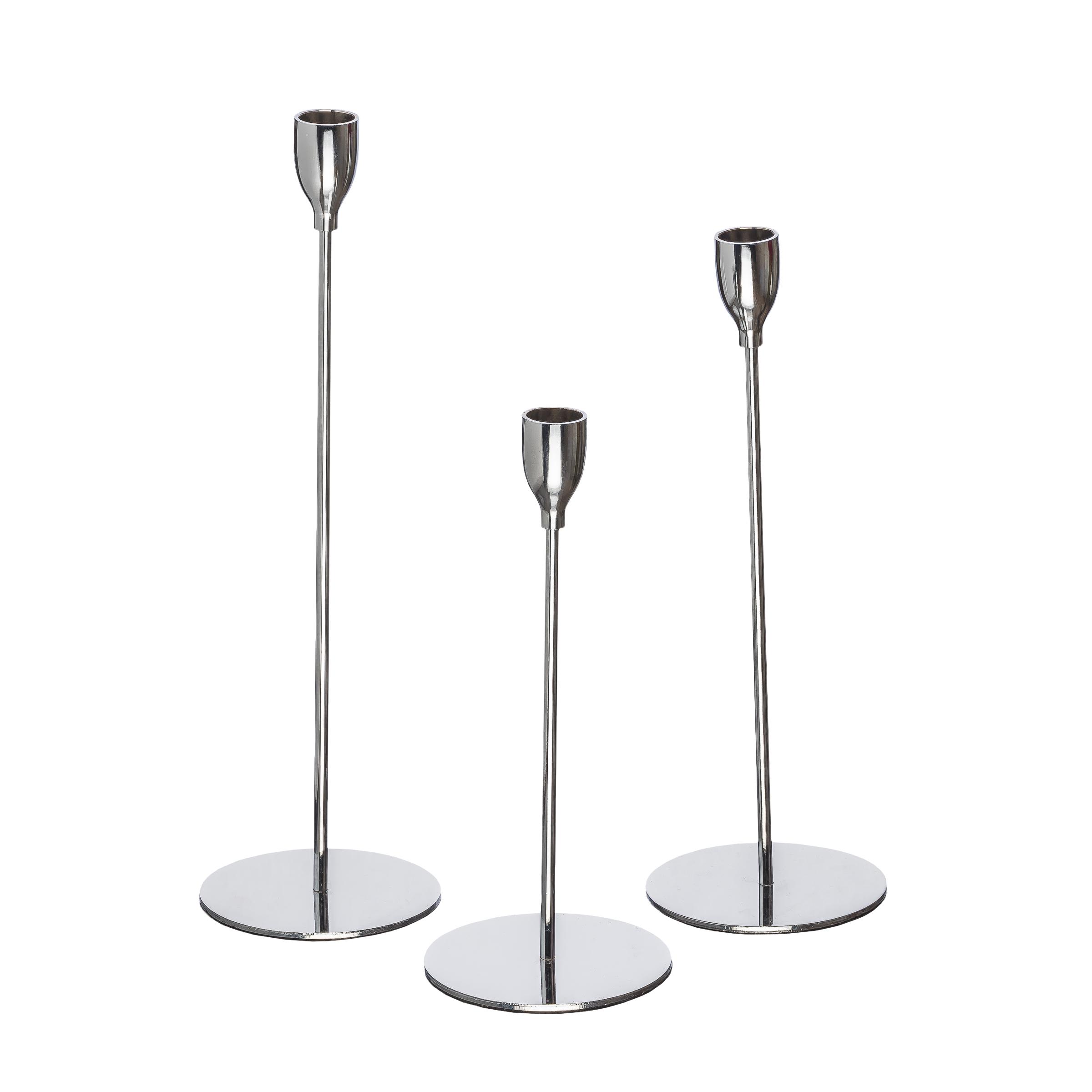 Набор подсвечников на 1 свечу 3 шт. Серебрянный (201898Silver)