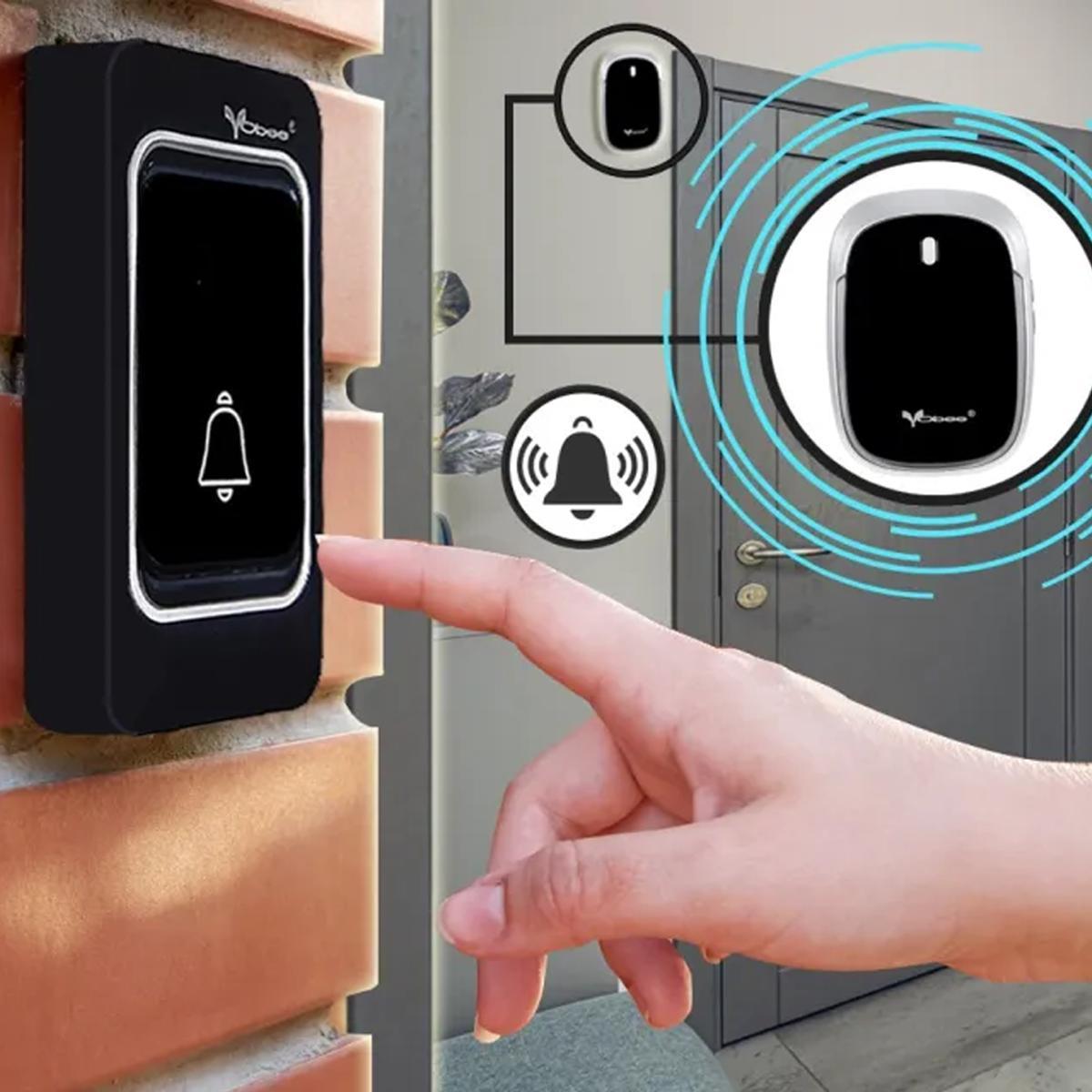 Дзвінок дверний бездротовий Obee GK-05DC WL-643 32 мелодії на батарейках Black/Silver (200279) - фото 2 Дзвінок дверний бездротовий Obee GK-05DC WL-643 32 мелодії на батарейках Black/Silver (200279) - фото 2