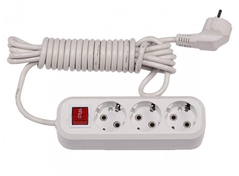 Подовжувач тримісний Luxel BENEFICE з/з та вимикачем 5 м (7235)