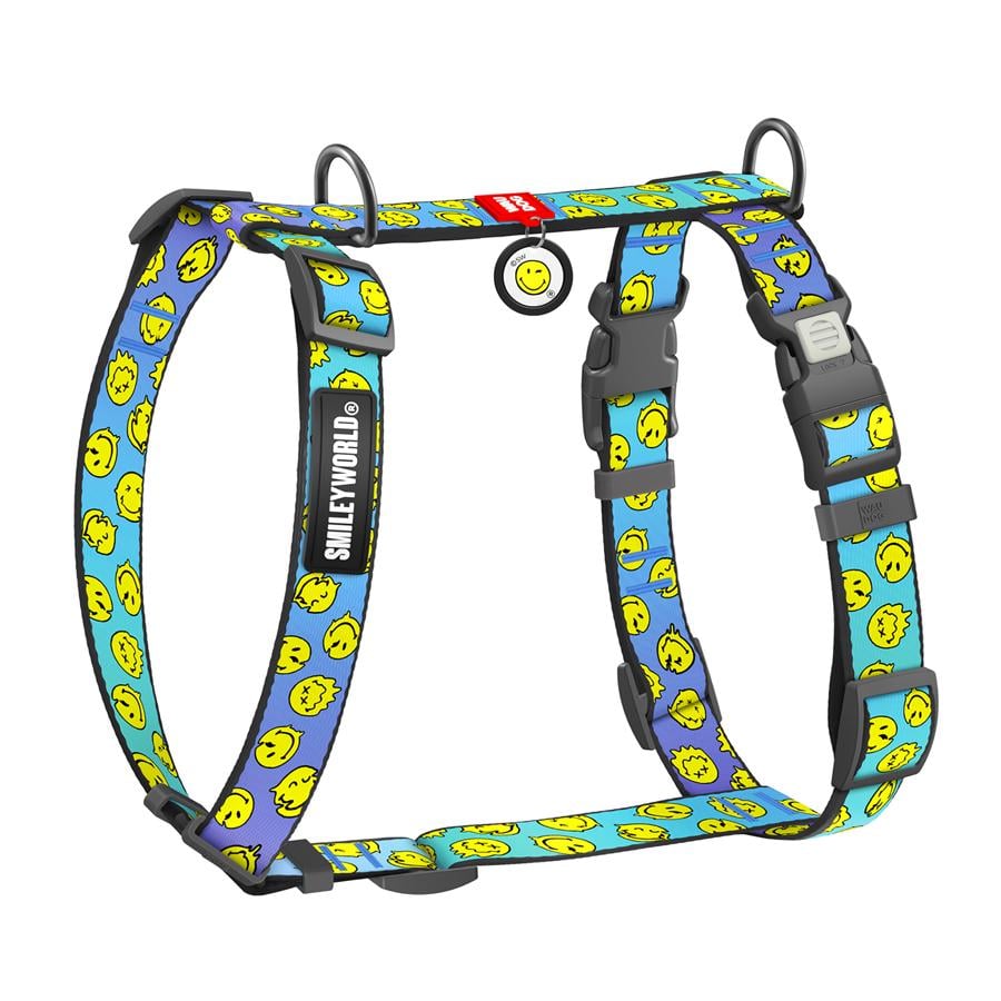 Шлейка для собак с QR-паспортом WAUDOG Nylon Смайлы пластиковый фастекс XL 25 мм A 60-100 см/B 68-100 см Blue (346-0182) Шлейка для собак с QR-паспортом WAUDOG Nylon Смайлы пластиковый фастекс XL 25 мм A 60-100 см/B 68-100 см Blue (346-0182)