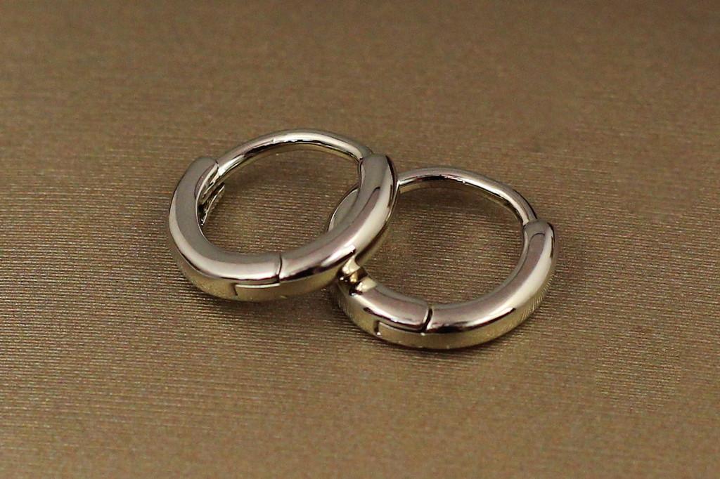 Серьги Xuping Jewelry Гладкие колечки 9 мм Серебристый (1870631237)