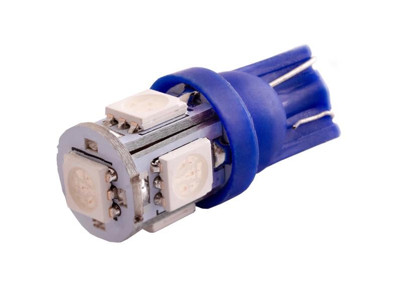 Автолампа светодиодная T10 W5W 12 В SMD5050-5led Синий (162)