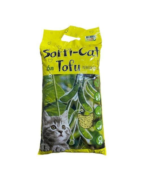 Наповнювач для котячого туалету Soffi-Cat Tofu соєвий 2,6 кг 6 л Зелений чай - фото 1