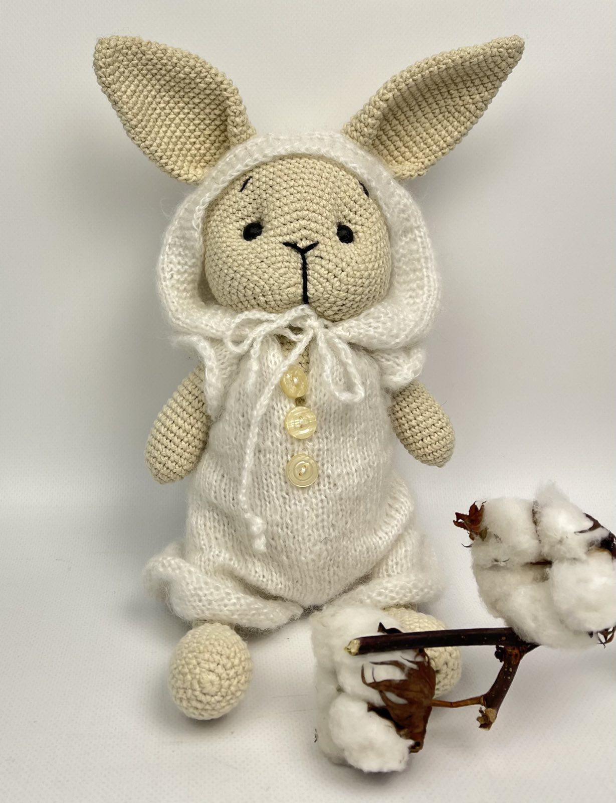 М'яка іграшка Little bunny 35 см ручна робота White (CN26307)