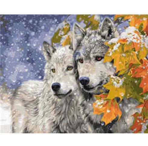 Картина по номерам Strateg Волки зимой 40x50 см (VA-1642)