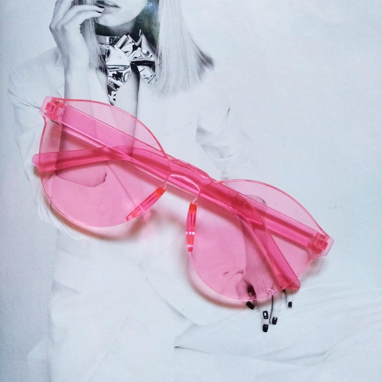 Окуляри дитячі безоправні сонцезахисні Рожевий