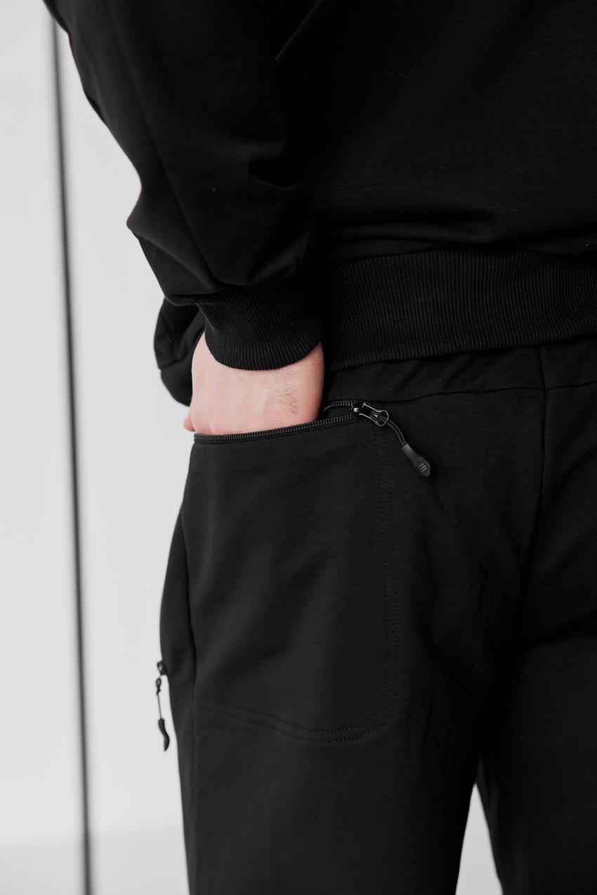 Костюм мужской спортивный М107.2 худи на замке/джогеры XL Черный (799-1-63) - фото 2