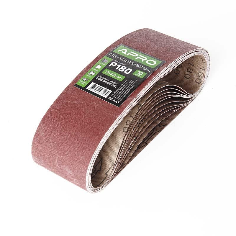 Стрічка шліфувальна нескінченна Apro P180 75x533 мм 10 шт. (18665542) - фото 1 Стрічка шліфувальна нескінченна Apro P180 75x533 мм 10 шт. (18665542) - фото 1