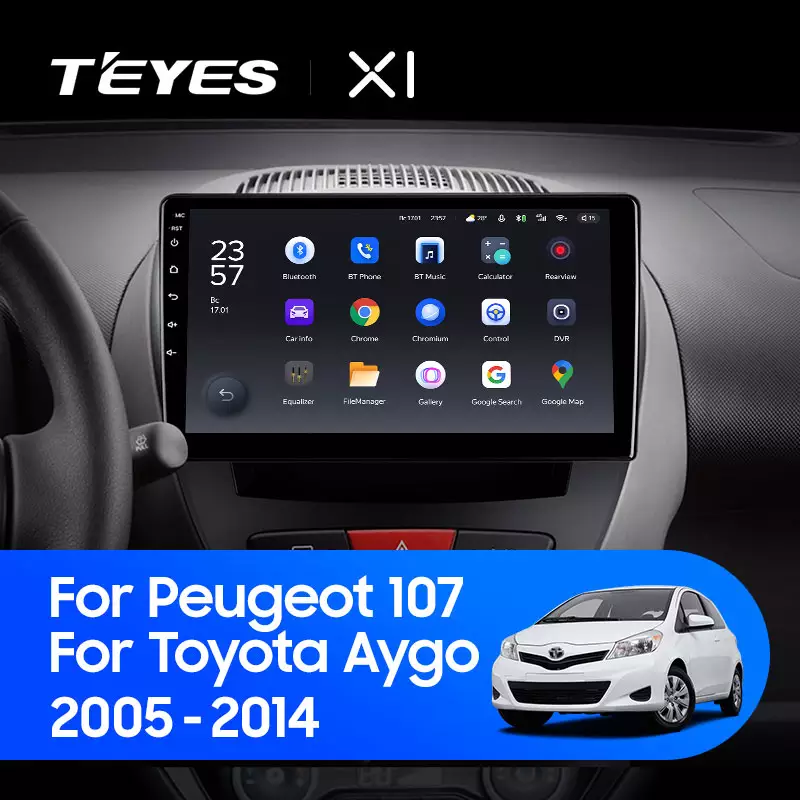 Автомагнітола штатна Teyes для Peugeot 107 2005-20014 Toyota Aygo 2005-2014 Android X1 2/32G Wi-Fi - фото 3