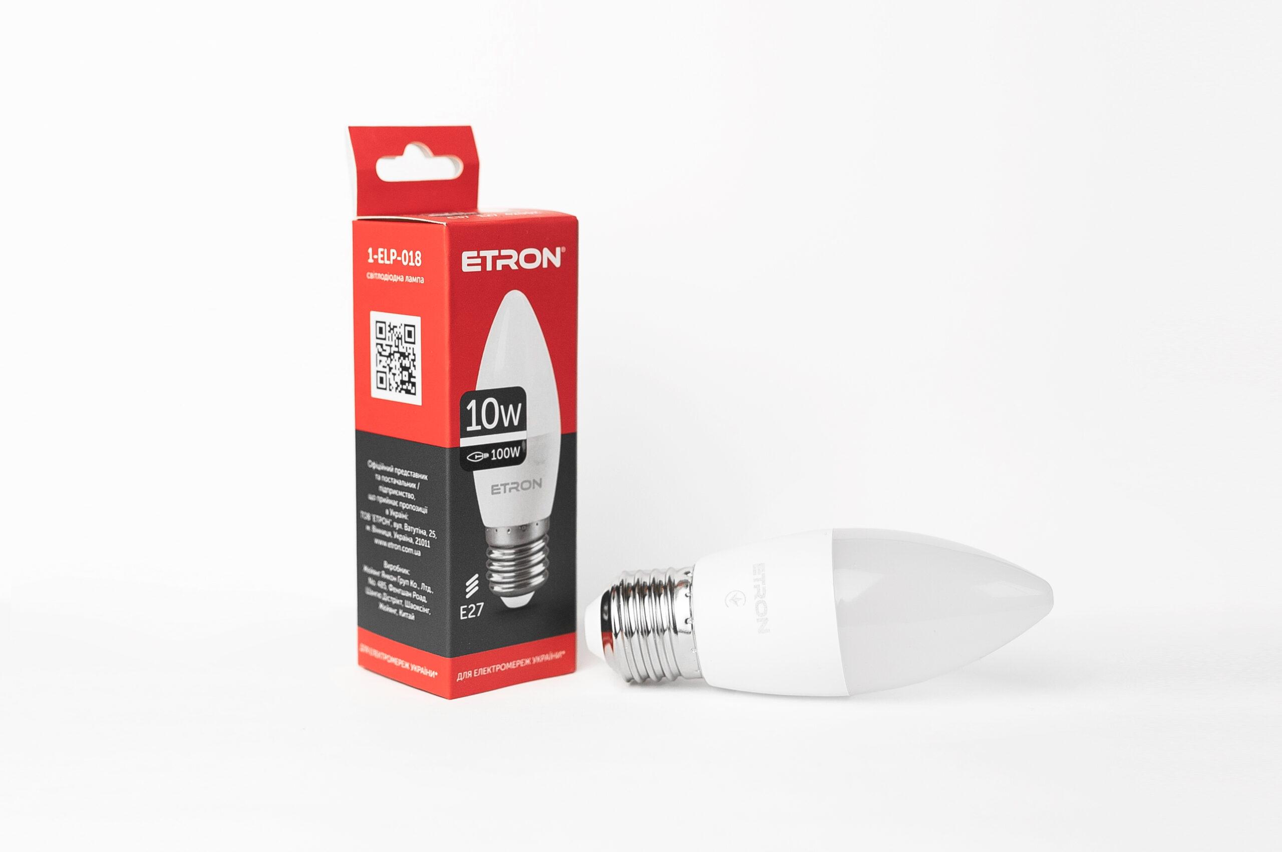 Лампа LED ETRON Light 1-ELP-018 C37 10W 4200K 220V E27