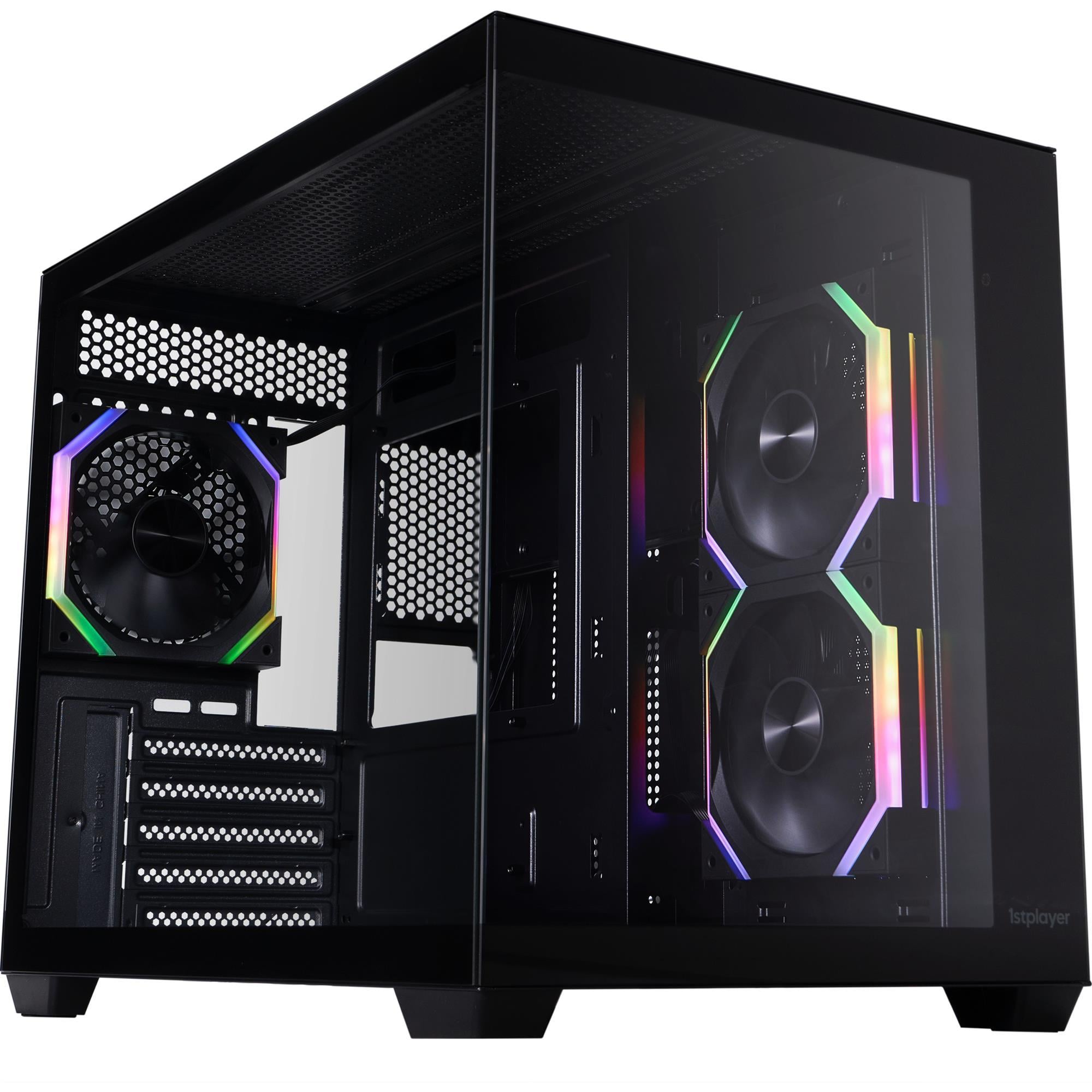 Корпус для ПК 1stPlayer BV6 Midi-Tower no PSU MicroATX/Mini-ITX ARGB Black (BV6-BK-2FH7R-1FH7)