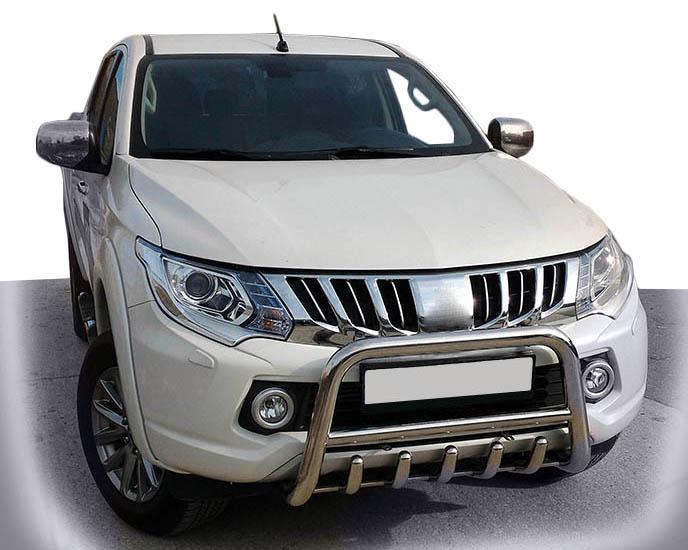 Кенгурятник WT003 CAN для Mitsubishi L200 2015-2025 гг. нержавеющая сталь Хром