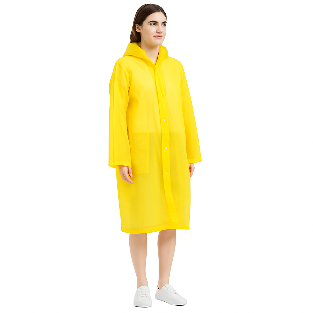 Дощовик з капюшоном EVA Raincoat на кнопках Жовтий (1801428) - фото 1 Дощовик з капюшоном EVA Raincoat на кнопках Жовтий (1801428) - фото 1