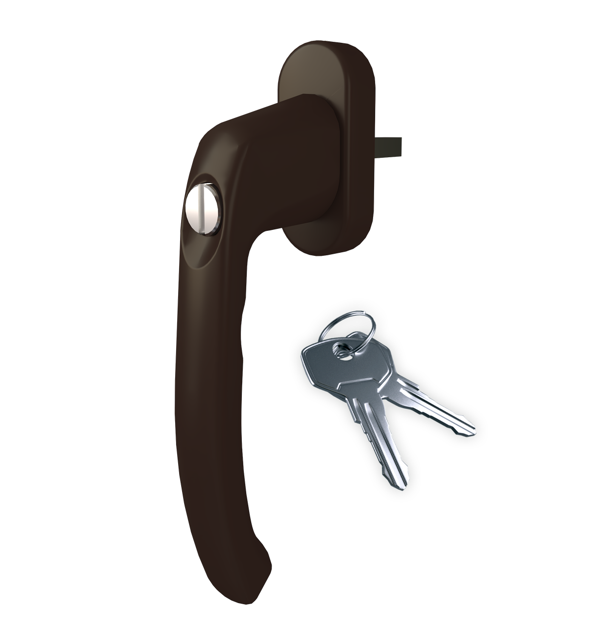 Ручка оконная ASTEX Antey WH 038 с замком Коричневый (WH038/37-RAL8019)