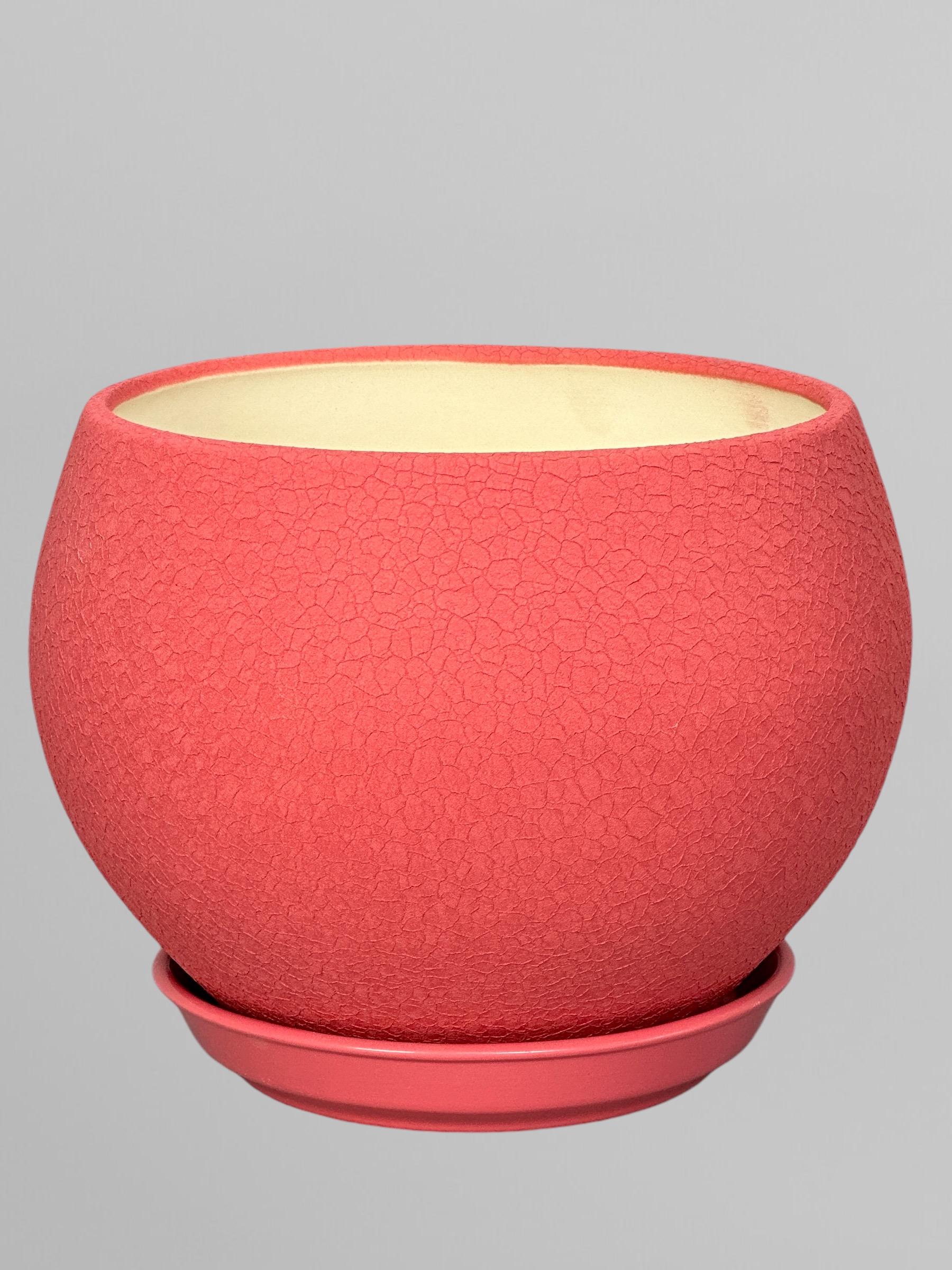 Горщик для квітів керамічний Куля шовк 4,1 л Лососевий (Г02013) - фото 2 Горщик для квітів керамічний Куля шовк 4,1 л Лососевий (Г02013) - фото 2