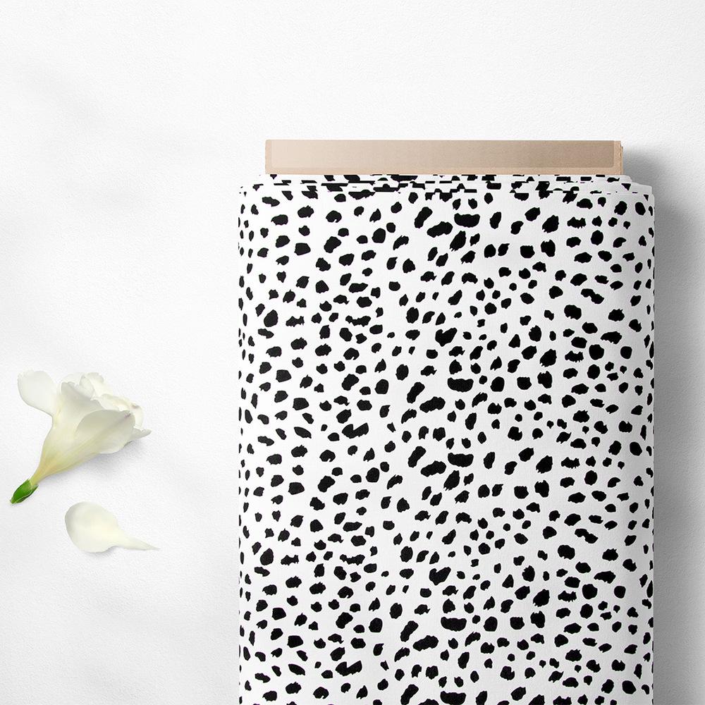 Ткань плательная креп Мадагаскар V-45/1 Абстракция пятнышка Белый (17562)